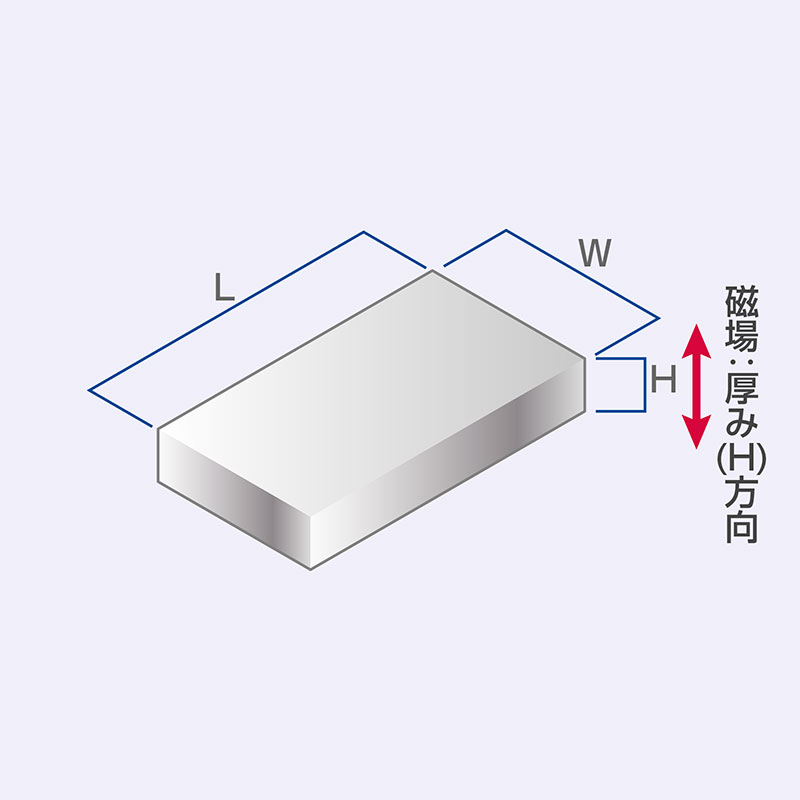 アルニコ磁石 角型 磁場：厚み(H)方向