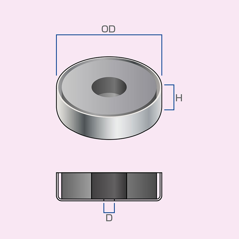 キャップマグネット 丸型穴付 外形図