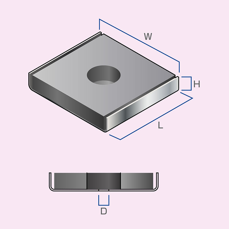 キャップマグネット 角型穴付 外形図