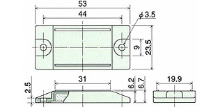 キャッチマグネット SMC-129 平型キャッチマグネット 外形図