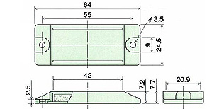 キャッチマグネット SMC-130 平型キャッチマグネット 外形図