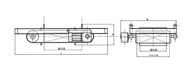 永磁式ドラム型磁選機　外形図