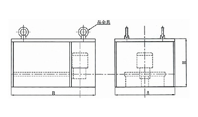 消磁機構吊下げ式磁選機　外径図